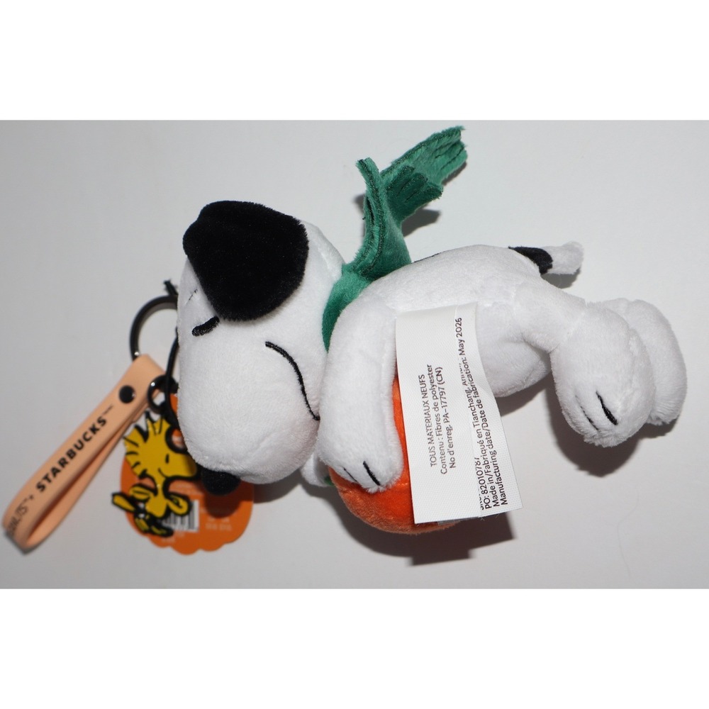 Starbucks x Peanuts 2026 Snoopy Canvas Tote Bag & Plush Charm Keychain Set - Picture 14 of 16
